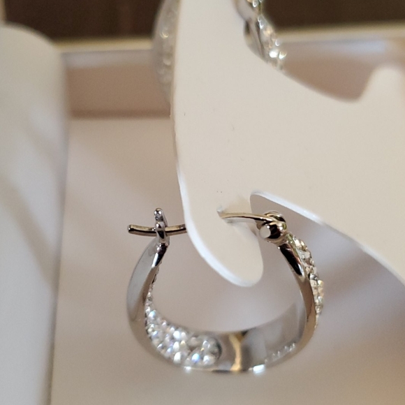 Chrystina Jewelry Chrystina Brand Genuine Crystal Hoop Earrings